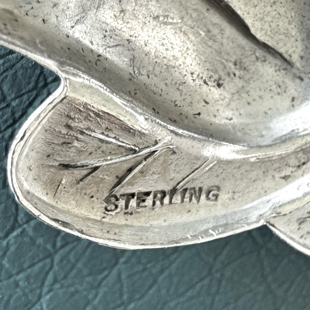 VTG Art Nouveau Style Marked Sterling Silver Tulip Brooch Pin Great Condition! - Picture 10 of 10